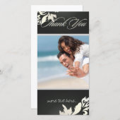 PixDezines Damask 12写真ありがとう サンキューカード (正面/裏面)