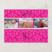 PixDezines Damask 12, Monogram 感謝してい you postcard 案内ポストカード (正面)