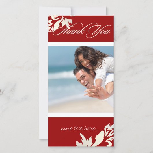 PixDezines Damask 12/Thank You/DIY Color サンキューカード (正面)