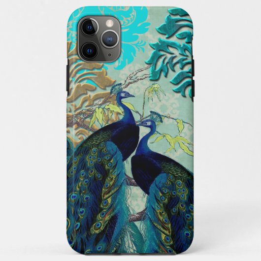 PixDezines Damask/Peacocks珍しいiPhoneケース Case-Mate iPhoneケース (裏面)