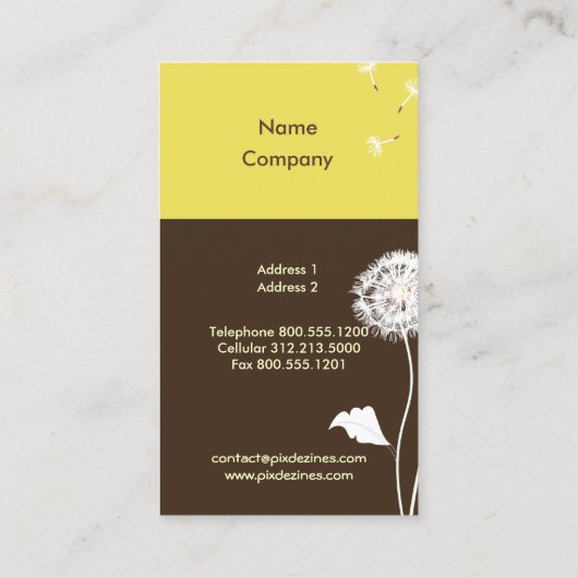 PixDezines dandelion dijon mustard 名刺 (裏面)