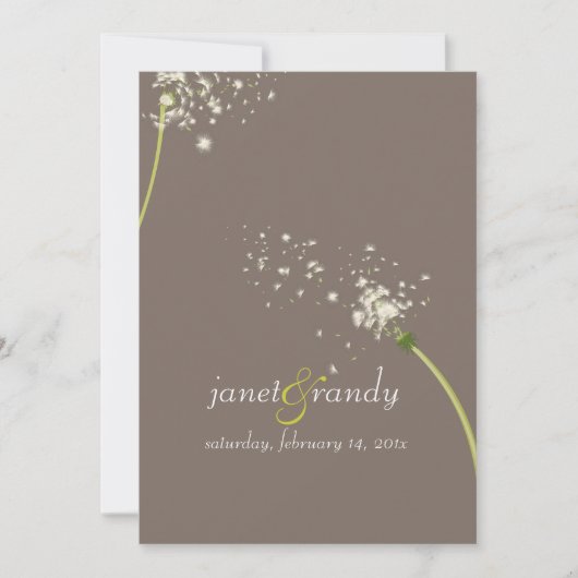 PixDezines dandelion/DIY背景色 招待状 (正面)