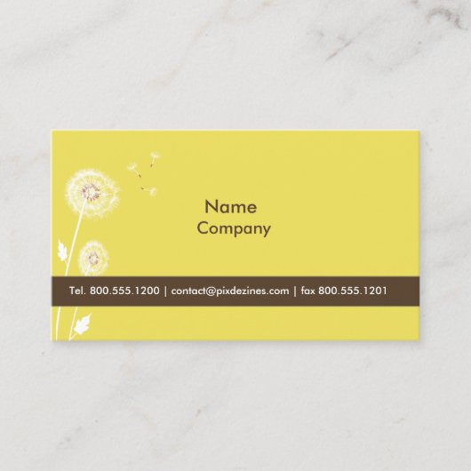 PixDezines dandelionsレモンゼストイエロー 名刺 (正面)