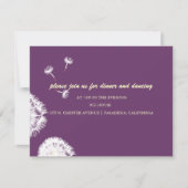 PixDezines Dandelions、暗い背景色 招待状 (正面)