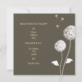 PixDezines Dandelions、暗い背景色 招待状 (裏面)