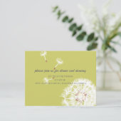 PixDezines Dandelions、暗い背景色 招待状 (スタンド正面)