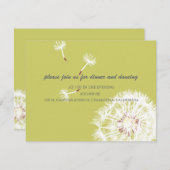 PixDezines Dandelions、暗い背景色 招待状 (正面/裏面)