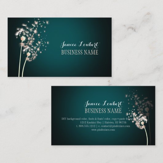 PixDezines dandelions/DIY背景色 名刺 (正面/裏面)