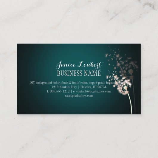 PixDezines dandelions/DIY背景色 名刺 (裏面)