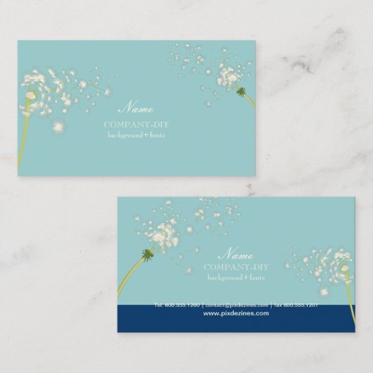 PixDezines dandelions/DIY背景色 名刺 (正面/裏面)