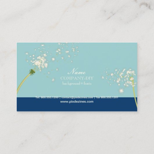 PixDezines dandelions/DIY背景色 名刺 (裏面)