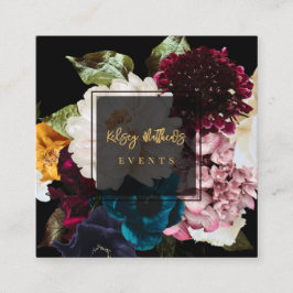 PixDezines Dark Moody花 スクエア名刺