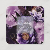 PixDezines Dark Moody Flowers スクエア名刺 (正面)