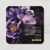 PixDezines Dark Moody Flowers スクエア名刺 (裏面)