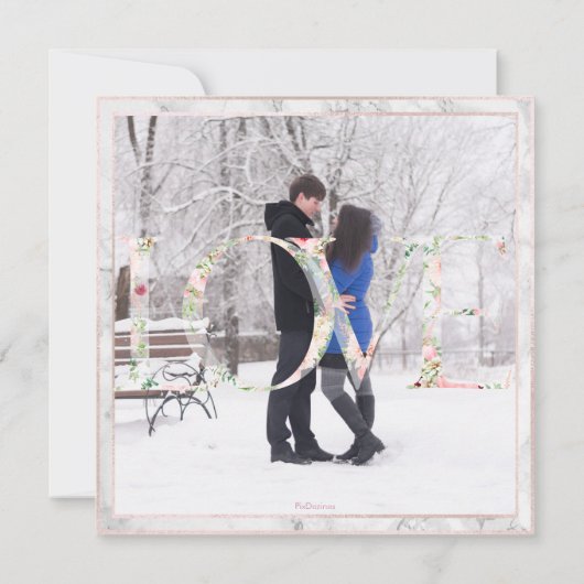 PixDezines DATE|救赤面ピンクのおもしろいスクリプト+大理石 セーブザデート (裏面)