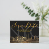 PixDezines/Date/救/フェイク金ゴールド/NYCツインタワー 案内ポストカード (スタンド正面)