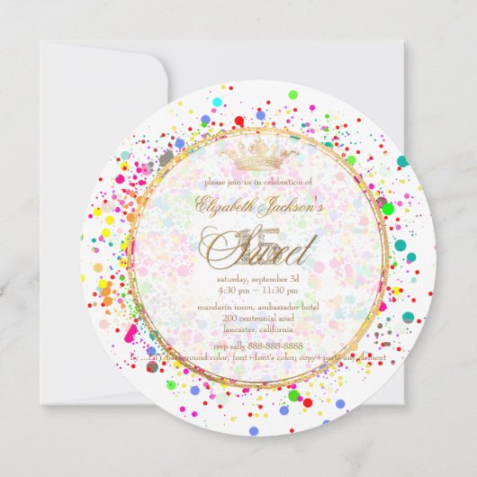 PixDezines Dazled/Rainbow/Sweet+15 招待状 (裏面)