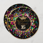 PixDezines Dazled/Rainbow/Sweet+16 招待状 (正面/裏面)