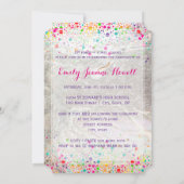 PixDezines Dazzed Rainbow卒業/紙吹雪 招待状 (裏面)