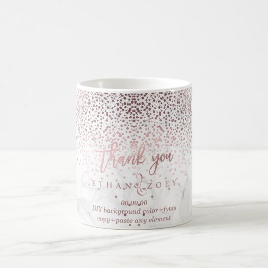 PixDezines DAZZLEDフェイクバラ金ゴールド紙吹雪 コーヒーマグカップ (中央)