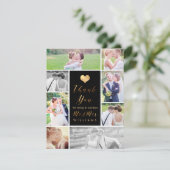 PixDezines Dazzled金ゴールドフェイクハートありがとう サンキューカード (スタンド正面)