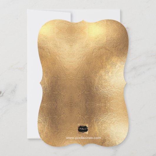 PixDezines dazzled ゴールド/50周年結婚記念日 招待状 (裏面)