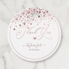 PixDezines Dazzled フェイク ローズゴールド コンフェティ ハート フェイバータグ