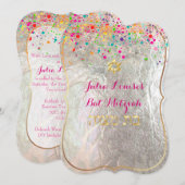 PixDezines dazzled/レインボー/バットミッツヴァ 招待状 (正面/裏面)