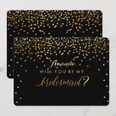 PixDezines dazzled 偽ゴールドの輝き - あなたは...ブライズメイド 招待状 (正面/裏面)