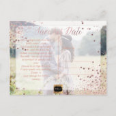 PixDezines dazzled 偽ローズゴールド コンフェッティ 案内ポストカード (裏面)