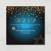 PixDezines DAZZLED GOLD/バースデー・ミツヴァーの出欠確認カード スクエア名刺 (裏面)