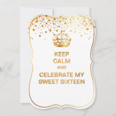 PixDezines dazzled/keep calm/Sweet 16/faux gold 招待状 (正面)