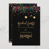 PixDezines Dazzled Rainbow(ユダヤ教の)バル・ミツバー週末イベント セーブザデート (正面/裏面)