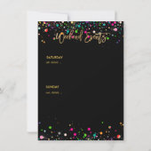 PixDezines Dazzled Rainbow(ユダヤ教の)バル・ミツバー週末イベント セーブザデート (裏面)