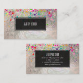 PixDezines dazzled/rainbow/faux silver 名刺 (正面/裏面)