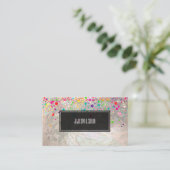 PixDezines dazzled/rainbow/faux silver 名刺 (スタンド正面)