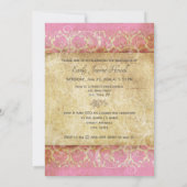PixDezines Desie Damask/ヴィンテージ+ピンク 招待状 (裏面)
