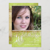 PixDezines Desire Damask/カスタム Photo Sgarite 招待状 (正面/裏面)