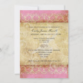 PixDezines Desire Damask/ヴィンテージ+ピンク 招待状 (裏面)