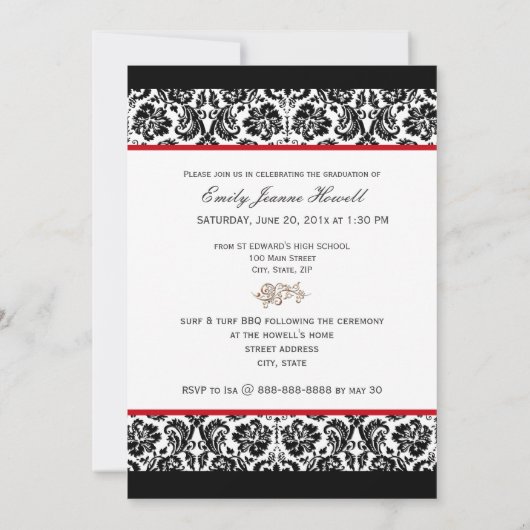 PixDezines Desire Damask/2011卒業招待状 招待状 (裏面)