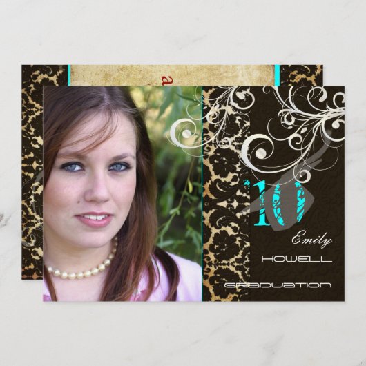 PixDezines Desire Damask/2013卒業招待状 招待状 (正面/裏面)