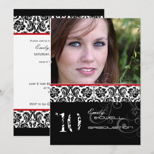 PixDezines Desire Damask/2013卒業招待状 招待状 (正面/裏面)