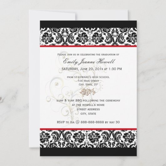 PixDezines DESIRE DAMASK/DIY卒業 招待状 (裏面)