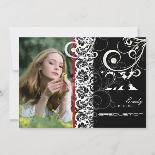 PixDezines DESIRE DAMASK+SWARLS、卒業 招待状 (正面)