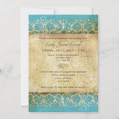 PixDezines Desiree ダマスク/ヴィンテージターコイズ 招待状 (裏面)