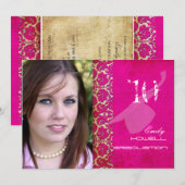 PixDezines Desiree ダマスク/ヴィンテージ/スワール 招待状 (正面/裏面)