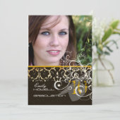 PixDezines Desiree Damask/2011 年卒業式招待状 招待状 (スタンド正面)