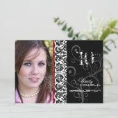 PixDezines Desiree Damask/2011 年卒業式招待状 招待状 (スタンド正面)