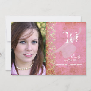 PixDezines Desiree Damask/Vintage+Pink 招待状