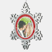 PixDezines DIYが初めてのクリスマスのMr.&Mrs. スノーフレークピューターオーナメント (右)